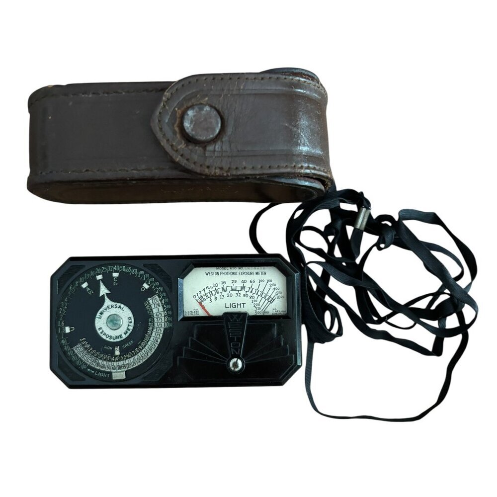 WESTON Photronic Exposure Meter Vintage Mid 30s Bakelite Model 650 Leather Case
